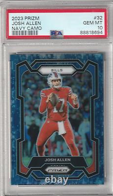 2023 Panini Prizm JOSH ALLEN #/25 Navy Camo PSA 10 Buffalo Bills MVP