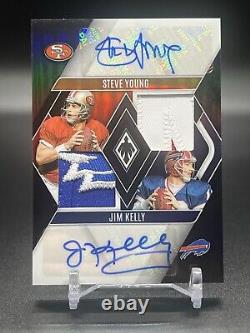 2023 Steve Young/Jim Kelly Panini Phoenix Dual Patch Auto Black /10 49ers/Bills