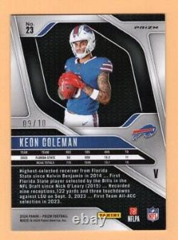 2024 Panini Prizm GOLD PRIZM VARIATION Keon Coleman #/10 SP RC BUFFALO BILLS