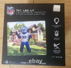 7' Air Blown LED Lit Inflatable NFL Buffalo Bills Billy Mascot Yard Decor New