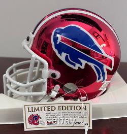 ANDRE REED HOF Auto Signed Buffalo Bills Chrome Edition Mini Helmet COA /2000