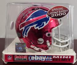 ANDRE REED HOF Auto Signed Buffalo Bills Chrome Edition Mini Helmet COA /2000