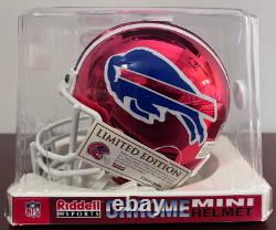 ANDRE REED HOF Auto Signed Buffalo Bills Chrome Edition Mini Helmet COA /2000