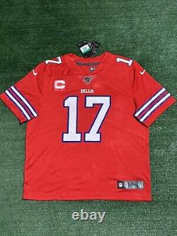 Authentic Josh Allen Buffalo Bills Red 100 Logo Nike Vapor Limited Jersey XL