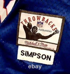 Authentic Mitchell & Ness OJ Simpson Buffalo Bills Throwback NFL Jersey Mens 54