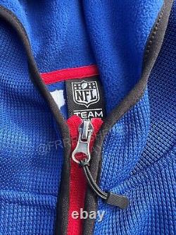 Authentic NFL Team Apparel Embroidered Buffalo Bills Full Zip Up Fleece Hoodie