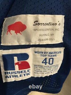 Authentic Russell Jim Kelly Buffalo Bills Blue NFL Football Jersey Sz 40