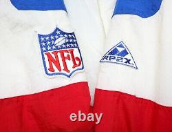 BUFFALO BILLS 90s VTG PUFFER COAT JACKET HOOD NFL APEX ONE PRO LINE NYLON MEN XL