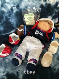 BUFFALO BILLS Build a Bear NFL uniform on'85 CABBAGE PATCH KIDS doll BORIS