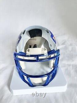 BUFFALO BILLS JOSH ALLEN signed TWO TONE CHROME MINI HELMET BECKETT WITNESS COA2