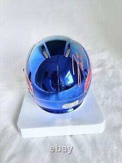 BUFFALO BILLS JOSH ALLEN signed TWO TONE CHROME MINI HELMET BECKETT WITNESS COA2