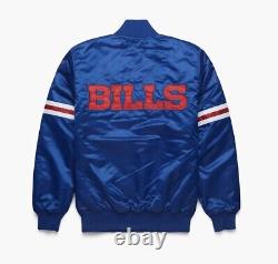 BUFFALO BILLS STARTER Vintage NFL Blue Satin Jacket XL NEW Homage Josh Allen