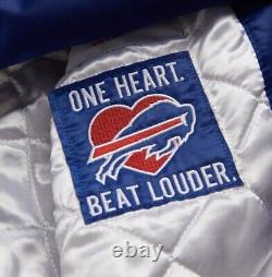 BUFFALO BILLS STARTER Vintage NFL Blue Satin Jacket XL NEW Homage Josh Allen