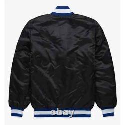 Black Buffalo Bills Blackout Satin Full-Snap Varsity Jacket