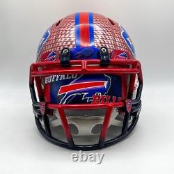 Buffalo Bills CUSTOM 2-Tone Hydro-Dipped 3D Bumpers Visor Mini Football Helmet