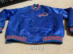 Buffalo Bills Chalk Line Vintage 90's NFL Blue Satin Jacket Size LARGE, made USA