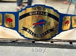 Buffalo Bills Customize Title Belt For True Fans, 2mm Brass Plates Adult Size