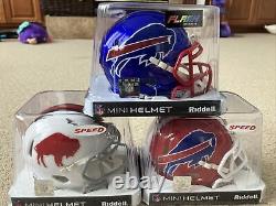 Buffalo Bills Flash +Throwback + Red Mini Speed Helmet Original Box Rare Riddell