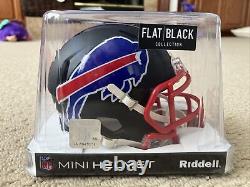 Buffalo Bills Flat Black Mini Speed Helmet Original Box Rare Riddell