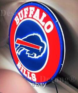 Buffalo Bills Football 3D LED 16x16 Neon Light Sign Lamp Bar Open Wall Decor