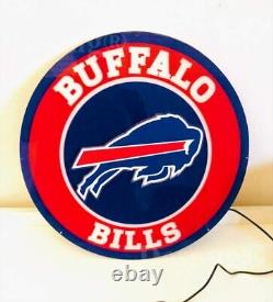 Buffalo Bills Football 3D LED 16x16 Neon Light Sign Lamp Bar Open Wall Decor