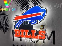 Buffalo Bills Football Man Cave 3D LED 20x16 Neon Lamp Light Sign Wall Decor