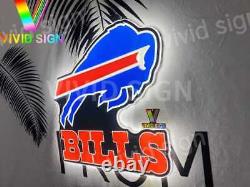 Buffalo Bills Football Man Cave 3D LED 20x16 Neon Lamp Light Sign Wall Decor