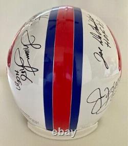 Buffalo Bills Full Size Replica Throwback Helmet Signed By 7 Bills Hall Of Famer