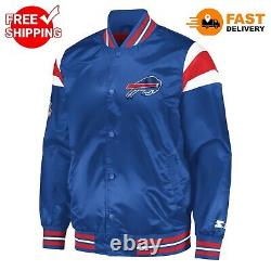 Buffalo Bills Jacket Royal Satin Vintage Bomber Varsity Jacket