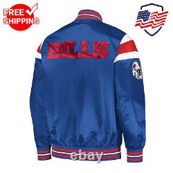 Buffalo Bills Jacket Royal Satin Vintage Bomber Varsity Jacket