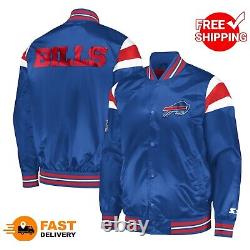 Buffalo Bills Jacket Royal Satin Vintage Bomber Varsity Jacket