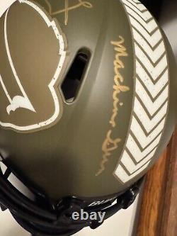 Buffalo Bills Jim Kelly Full size inscribed auto helmet Salute the troops Camo