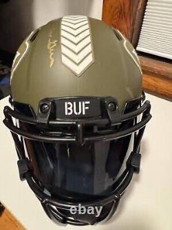 Buffalo Bills Jim Kelly Full size inscribed auto helmet Salute the troops Camo