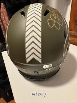 Buffalo Bills Jim Kelly Full size inscribed auto helmet Salute the troops Camo