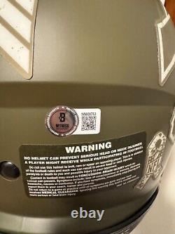 Buffalo Bills Jim Kelly Full size inscribed auto helmet Salute the troops Camo