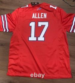 Buffalo Bills Josh Allen #17 Nike Red Alternate Game Player Jersey SZ 3XL NWT