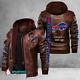 Buffalo Bills Leather Jacket Men's Bomber Vintage Motorcycle Coat Winter Jacket