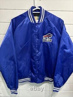 Buffalo Bills NFL Football Varsity Satin Snap Letterman Jacket Mens XXL Mafia