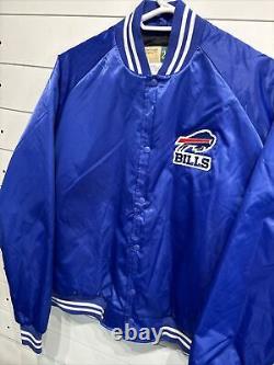 Buffalo Bills NFL Football Varsity Satin Snap Letterman Jacket Mens XXL Mafia