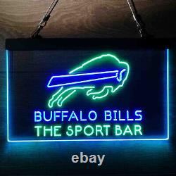 Buffalo Bills Neon Sign LED Light Sign Wall Home Decor USB Powered 16x24 Gift