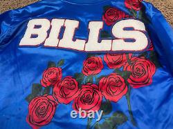 Buffalo Bills Pro Standard Blue Satin Roses Varsity Jacket Womens Size Medium