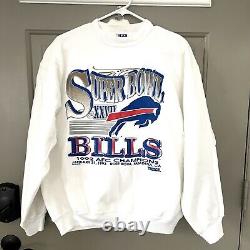 Buffalo Bills SUPER BOWL 27 Large Sweatshirt 1992 AFC Champs NFL XXVII NEW VTG