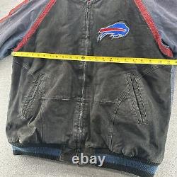 Buffalo Bills Suede Leather NFL Apparel Football Jacket Coat Size XL