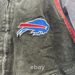 Buffalo Bills Suede Leather NFL Apparel Football Jacket Coat Size XL