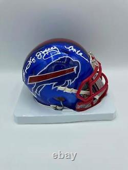 Buffalo Bills Triple Autographed Riddell Alternate Flash Mini Helmet (JSA)