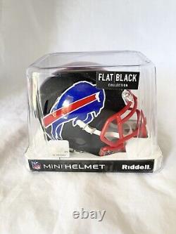 Buffalo Bills Unsigned Riddell Speed Flat Black Matte Mini Helmet New Inbox