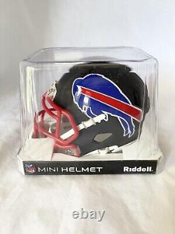 Buffalo Bills Unsigned Riddell Speed Flat Black Matte Mini Helmet New Inbox