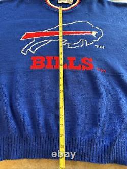 Buffalo Bills Vintage 90s Barrell II Acrylic Knit NFL Football Sweater Sz XL USA