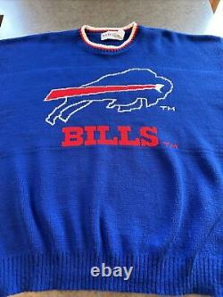 Buffalo Bills Vintage 90s Barrell II Acrylic Knit NFL Football Sweater Sz XL USA