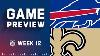 Buffalo Bills Vs New Orleans Saints Week 12 Nfl Game Preview